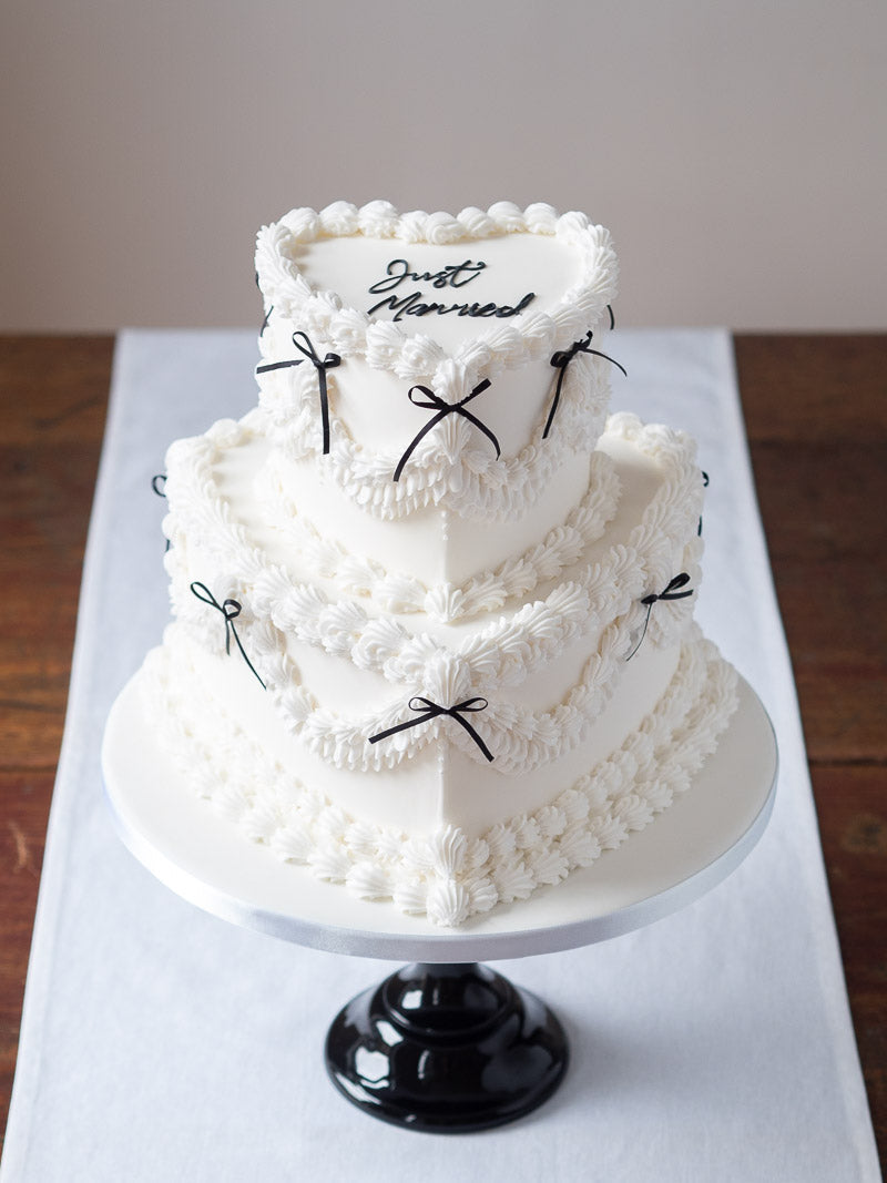 Old School Heart Shaped Wedding Cake
