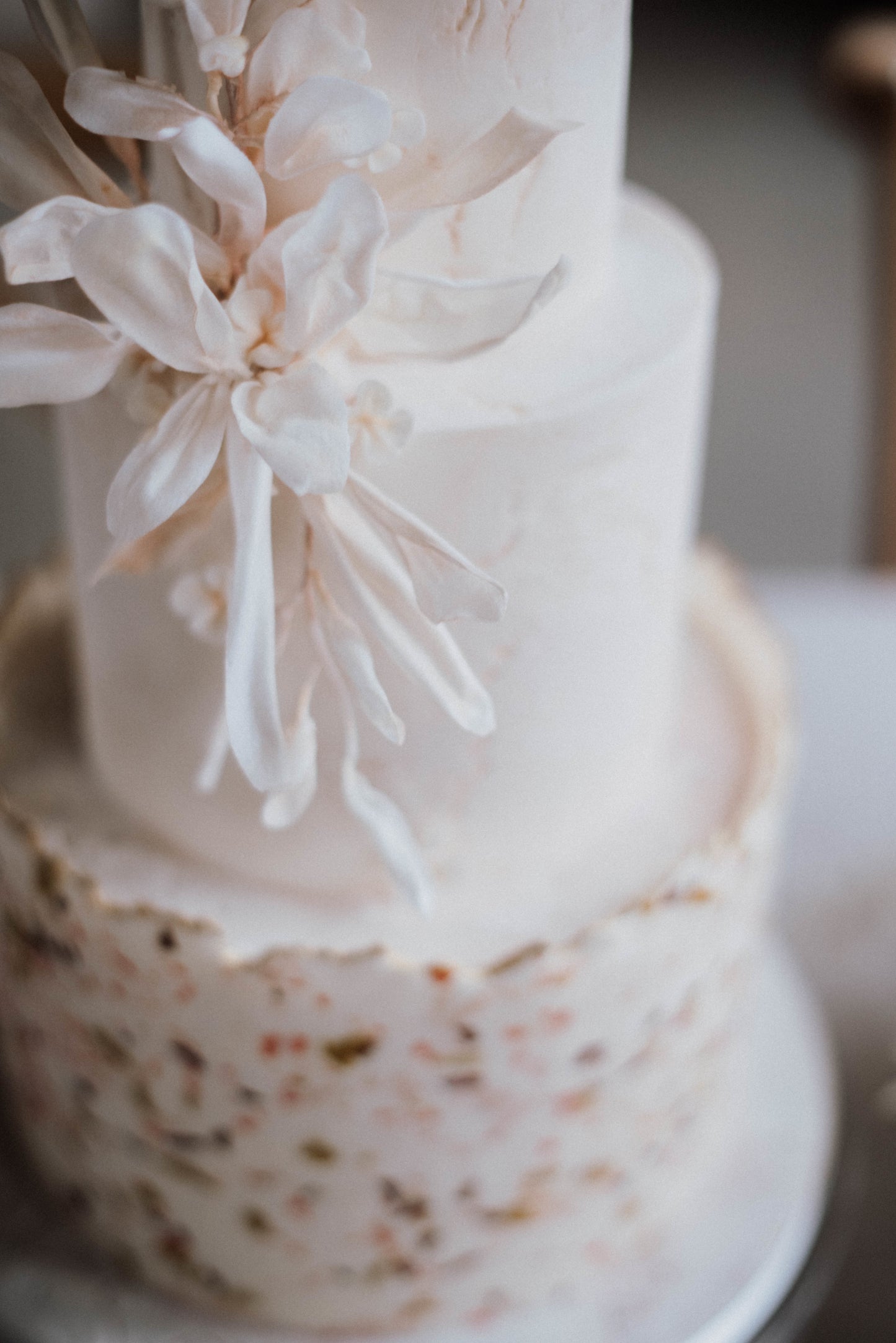 fantasy flowers from terrazzo wedding cake